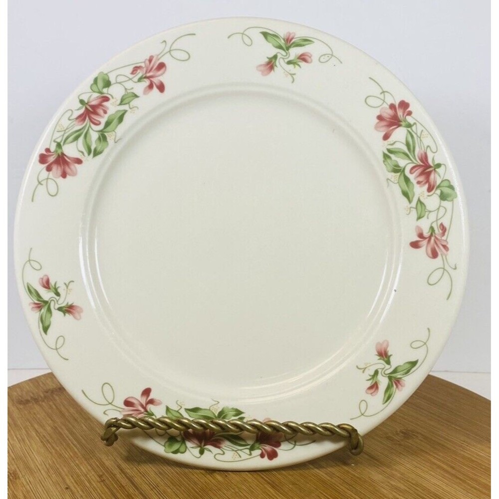 1 Homer Laughlin Seville Pink Violets 9” Luncheon Plate Restaurant Ware